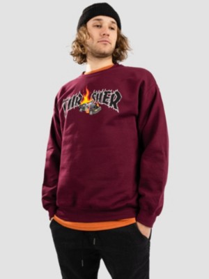 Felpa qweasd thrasher bordo